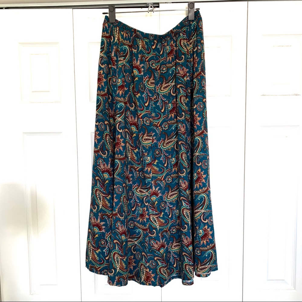 Vintage Teal Paisley Skirt